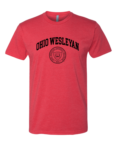 Ohio Wesleyan Crest One Color Soft Exclusive T-Shirt - Red