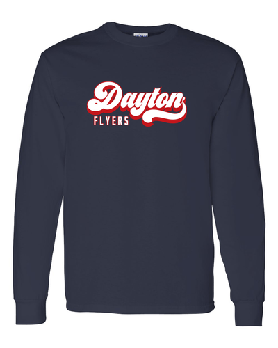 University of Dayton Flyers Vintage Long Sleeve Shirt - Navy