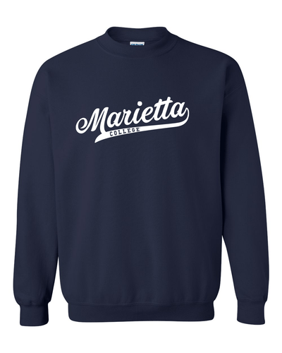 Marietta College Banner One Color Crewneck Sweatshirt - Navy