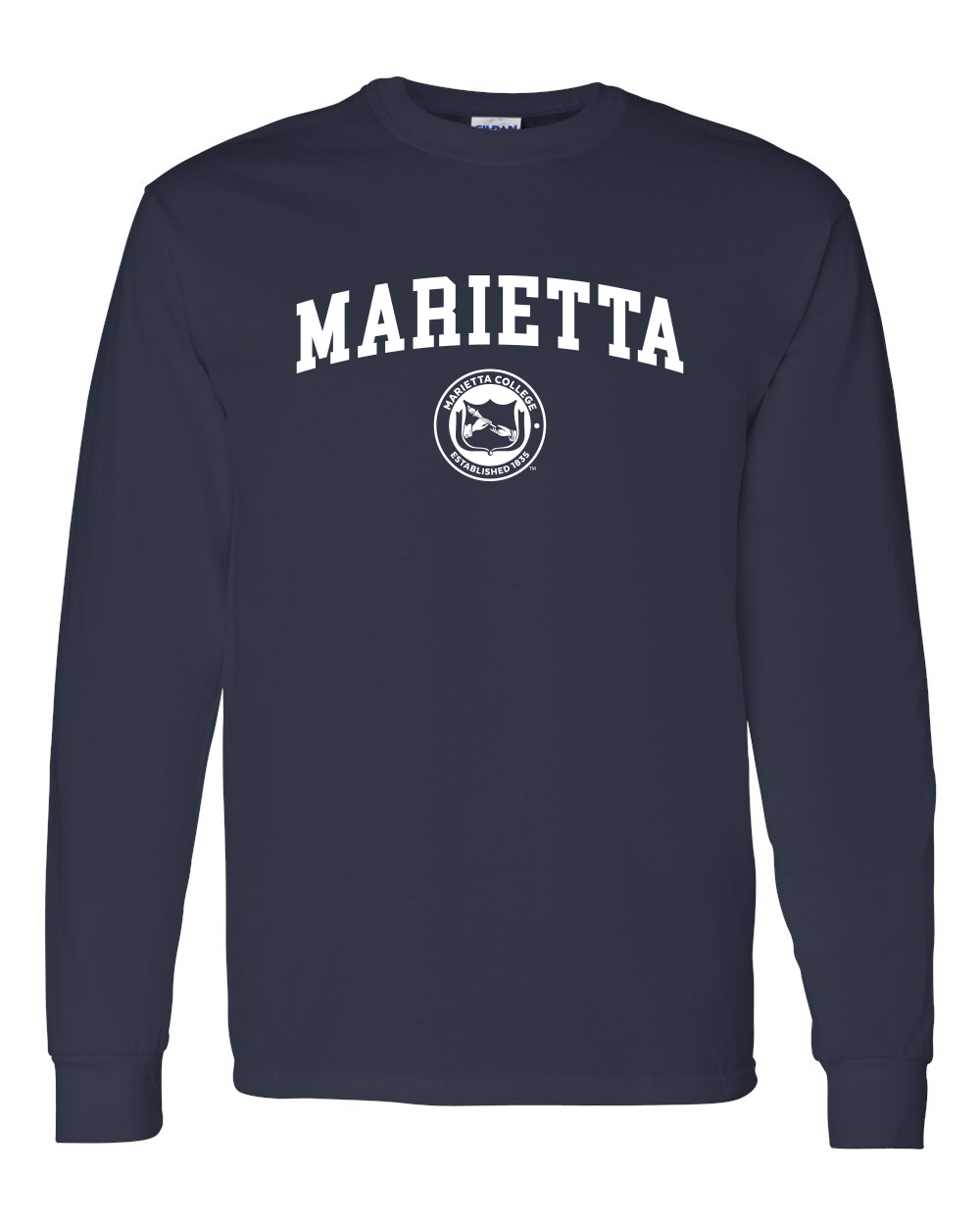 Marietta Seal Logo One Color Long Sleeve Shirt - Navy