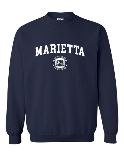 Marietta Seal Logo One Color Crewneck Sweatshirt - Navy