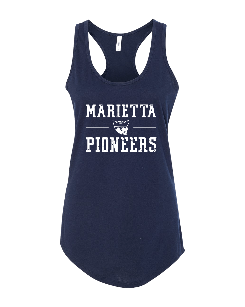 Marietta Pioneers Logo Distressed Tank Top - Midnight Navy