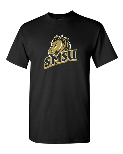 Southwest Minnesota SMSU Logo Full Color T-Shirt - Black