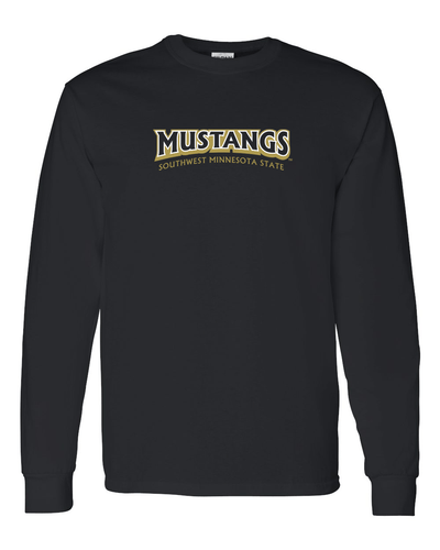 Southwest Minnesota State Mustangs Logo Long Sleeve Shirt - Black