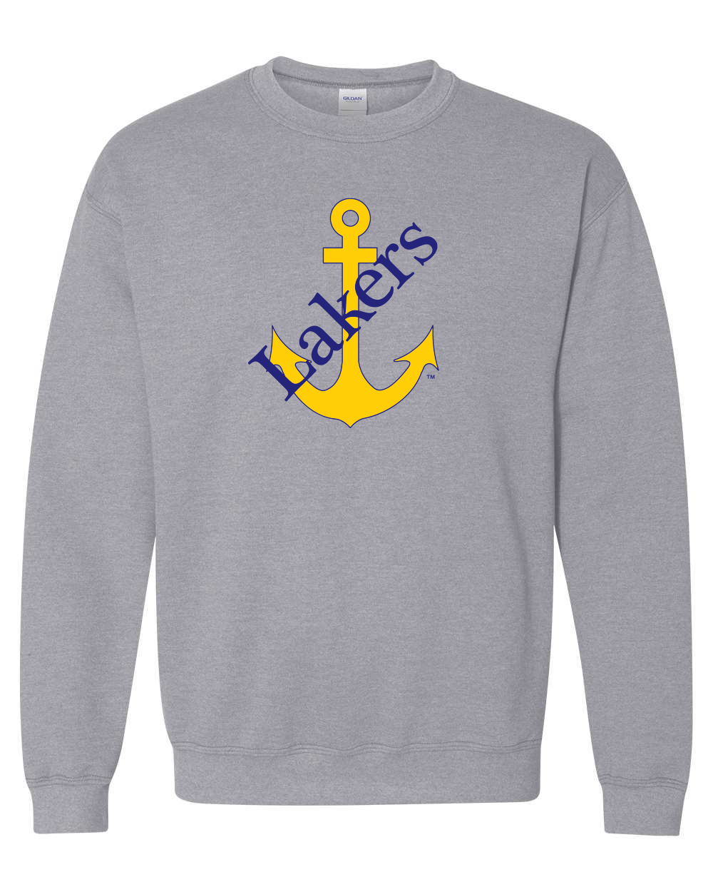 Lake Superior Anchor Crewneck Sweatshirt - Sport Grey