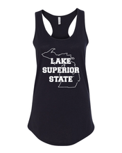 Load image into Gallery viewer, Lake Superior State Ladies Tank Top - Black
