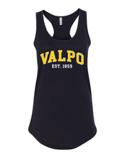 Load image into Gallery viewer, Valparaiso Valpo Est 1859 Ladies Tank Top - Black
