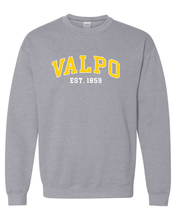 Load image into Gallery viewer, Valparaiso Valpo Est 1859 Crewneck Sweatshirt - Sport Grey
