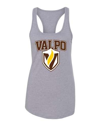 Valparaiso Valpo Shield Full Color Ladies Tank Top - Heather Grey