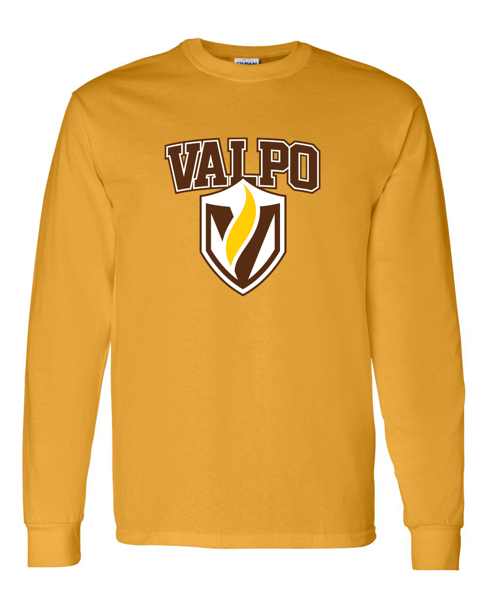 Valparaiso Valpo Shield Full Color Long Sleeve T-Shirt - Gold