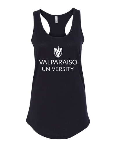 Valparaiso University Stacked Logo Ladies Tank Top - Black