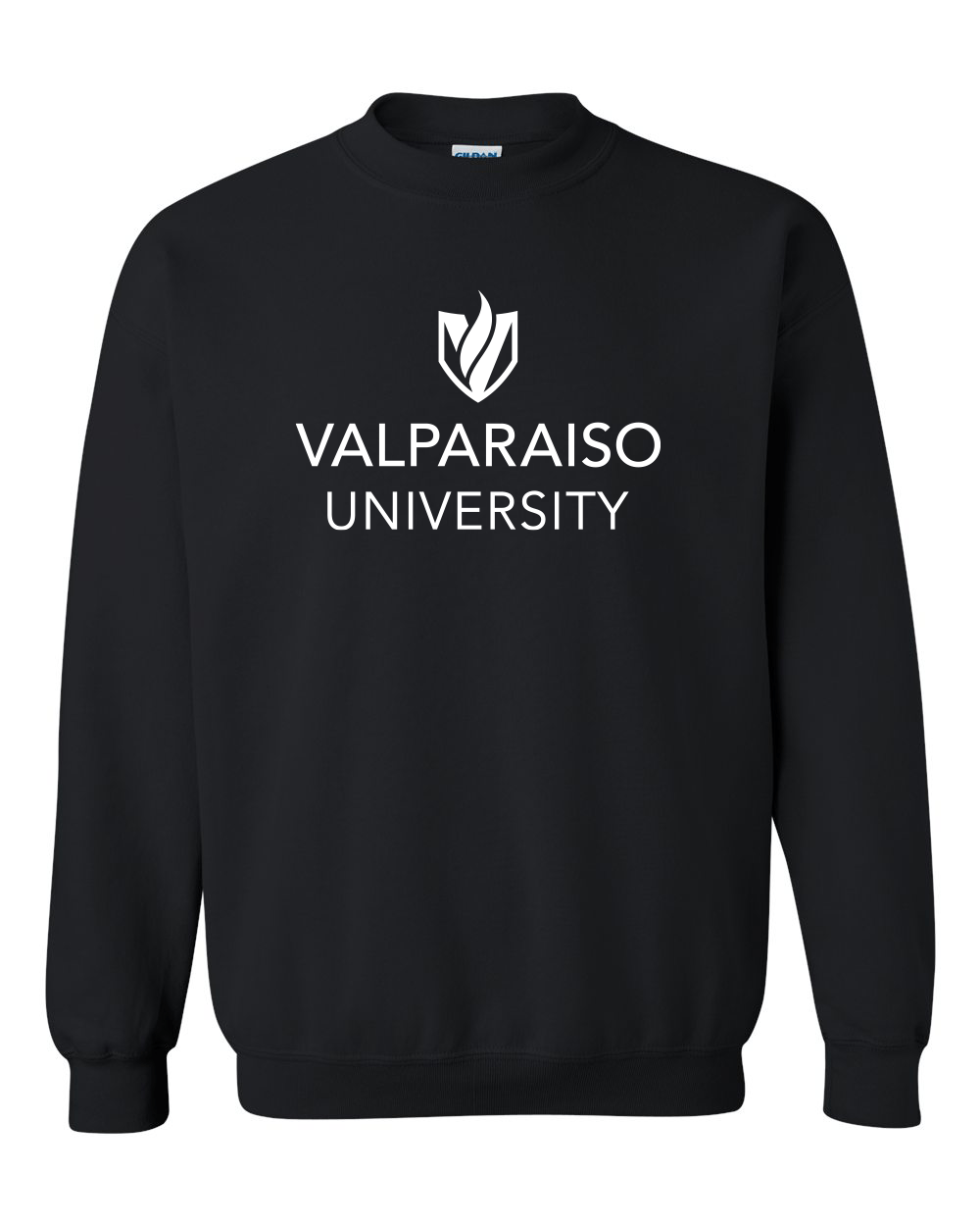 Valparaiso University Stacked Logo Crewneck Sweatshirt - Black