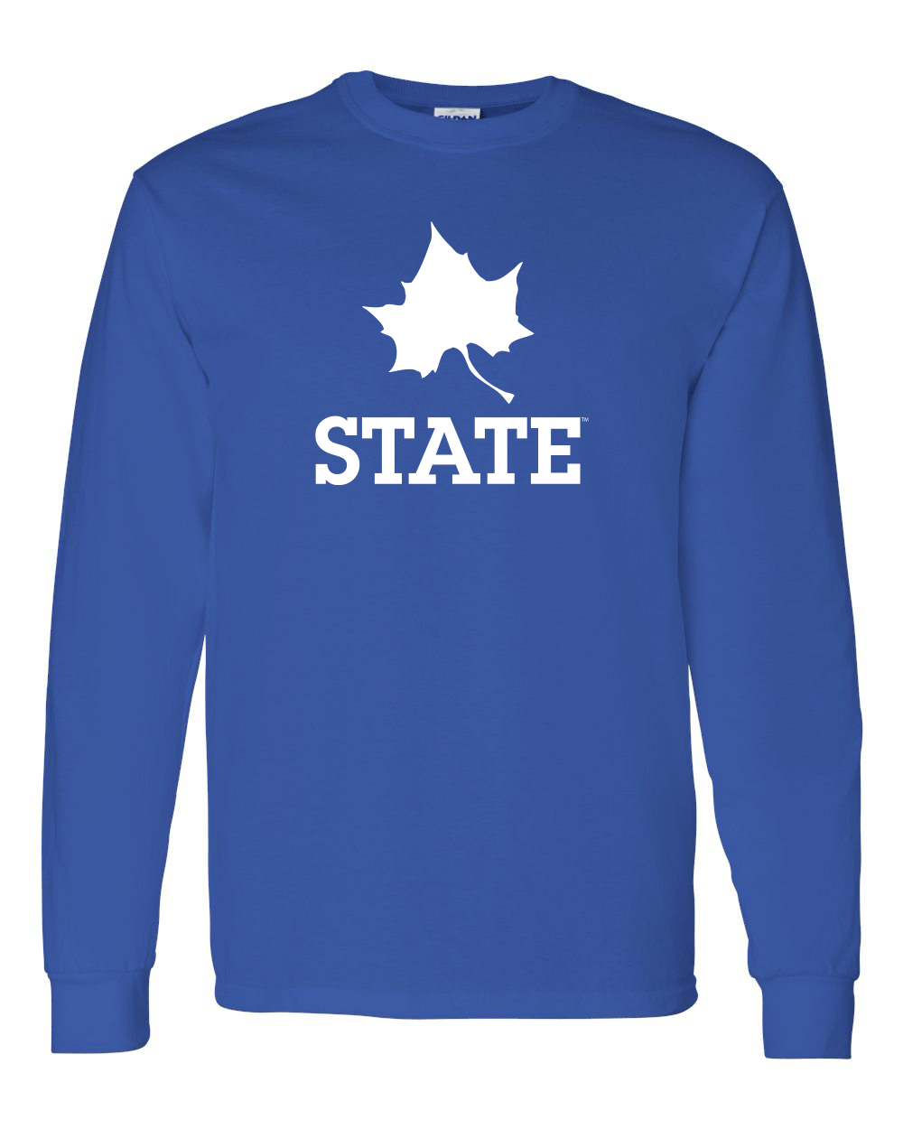 Indiana State White Leaf Long SleeveT-Shirt - Royal