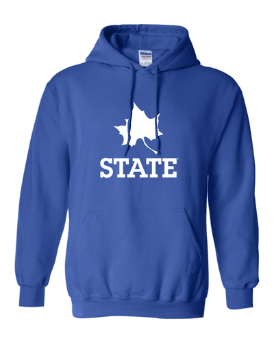 Indiana State White Leaf Hooded Sweatshirt - Royal