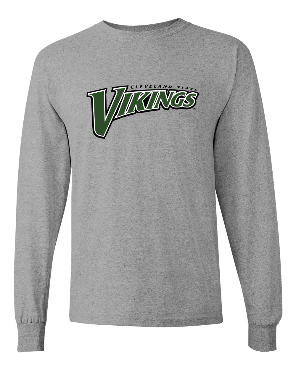 Cleveland State Vikings Full Color Long Sleeve T-Shirt - Sport Grey