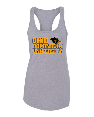 Ohio Dominican University Two Color Ladies Tank Top - Heather Grey