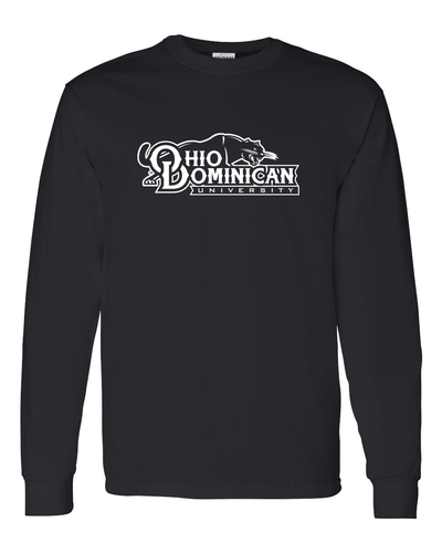 Ohio Dominican with Panther One Color Long Sleeve T-Shirt - Black