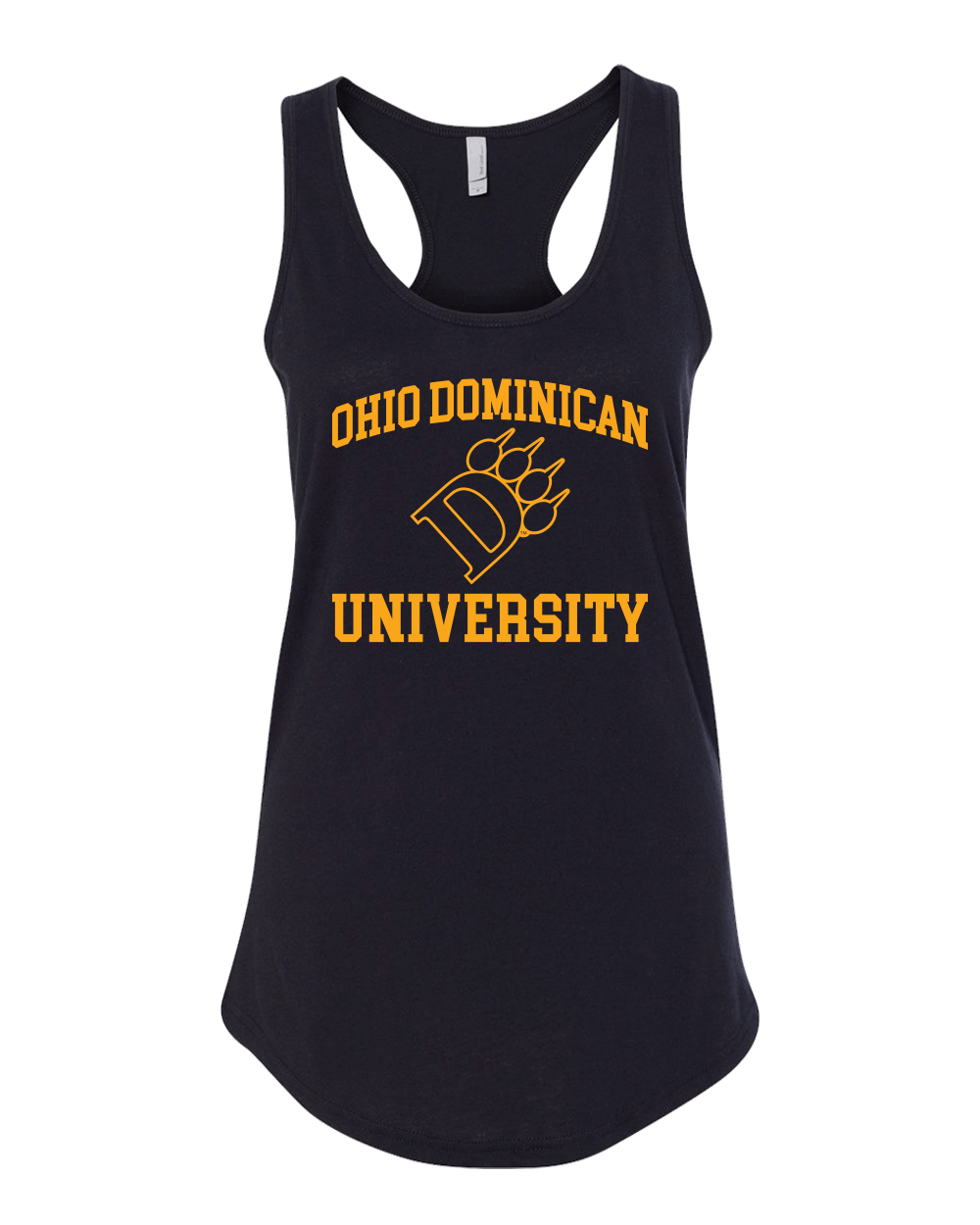 Ohio Dominican Stacked D Logo 1 Color Ladies Tank Top - Black