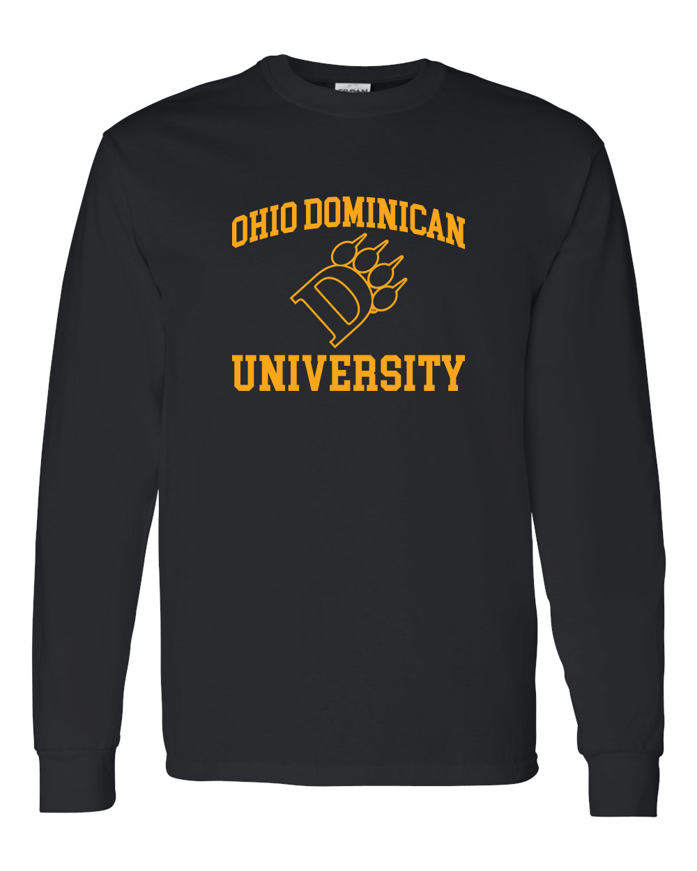 Ohio Dominican Stacked D Logo 1 Color Long Sleeve T-Shirt - Black