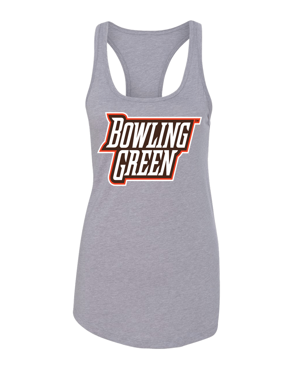 Bowling Green Text Logo Full Color Ladies Tank Top - Heather Grey