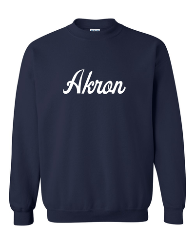 University of Akron Script Crewneck Sweatshirt - Navy