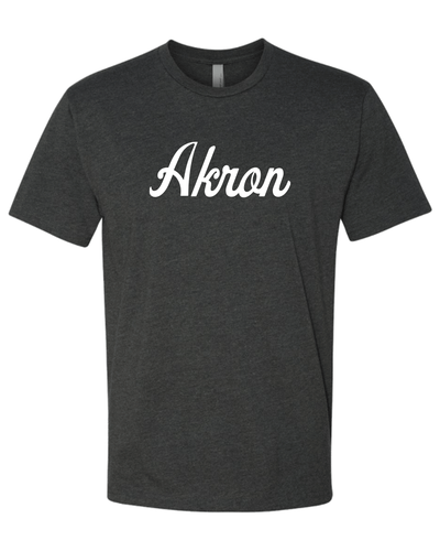 University of Akron Script Soft Exclusive T-Shirt - Charcoal