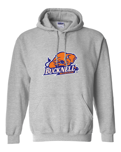 Bucknell Bison Full Color Hooded Sweatshirt - Sport Grey