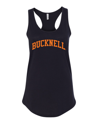 Bucknell University Orange Bucknell Ladies Racer Tank Top - Black