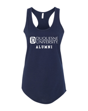 Load image into Gallery viewer, Duquesne University Alumni Ladies Racer Tank Top - Midnight Navy
