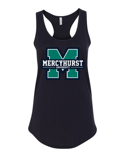 Mercyhurst University Full Color Ladies Racer Tank Top - Black