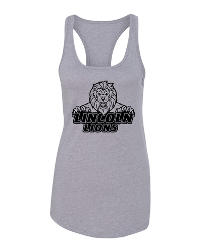 Lincoln University 1 Color Ladies Racer Tank Top - Heather Grey