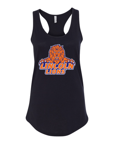 Lincoln University Full Color Ladies Racer Tank Top - Black