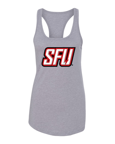 Saint Francis SFU Full Color Ladies Racer Tank Top - Heather Grey