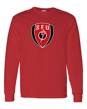 Load image into Gallery viewer, Saint Francis SFU Shield Long Sleeve T-Shirt - Red
