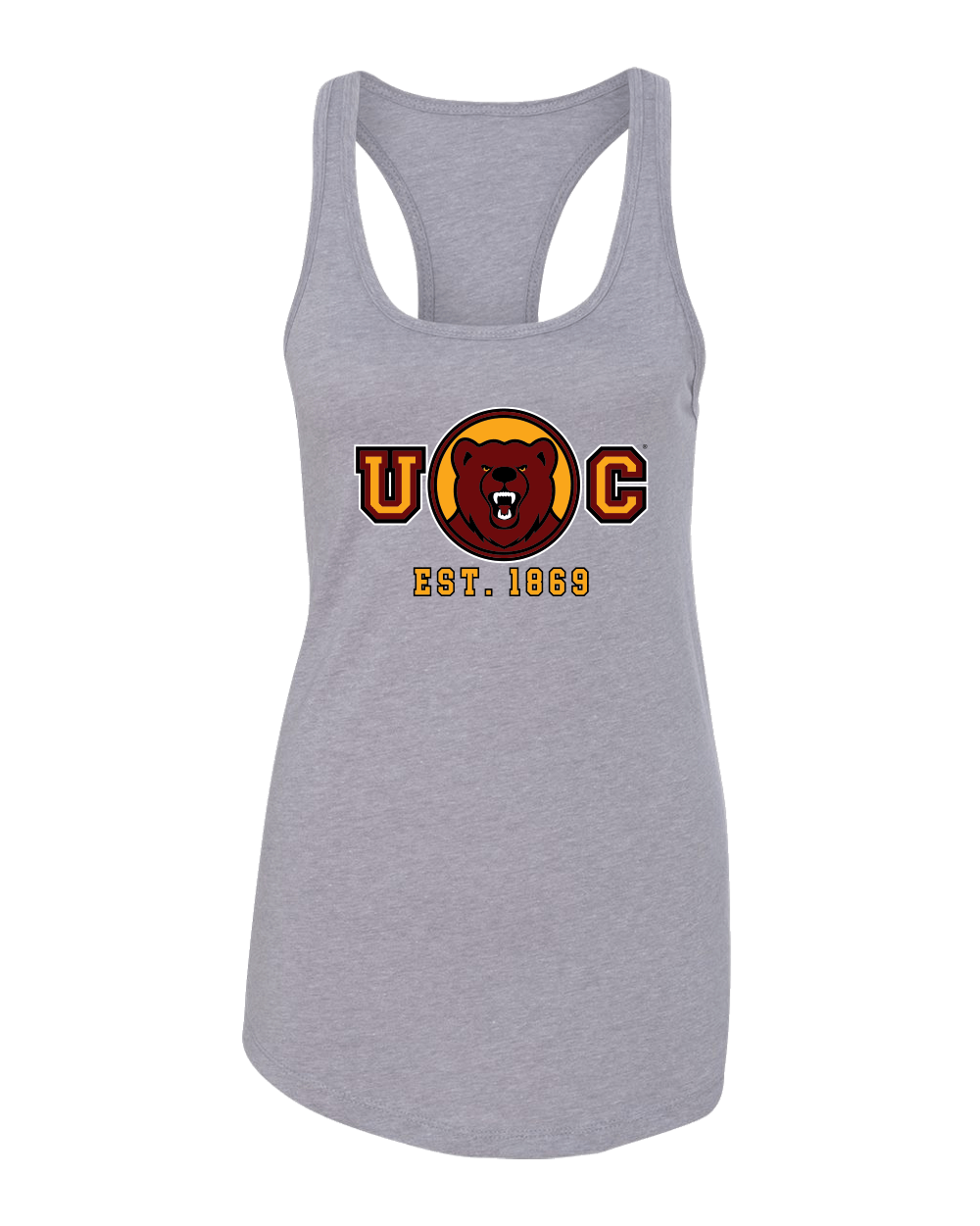 Ursinus College Est 1869 Ladies Racer Tank Top - Heather Grey