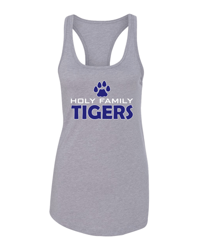 Holy Family University Tigers Ladies Racer Tank Top - Heather Grey