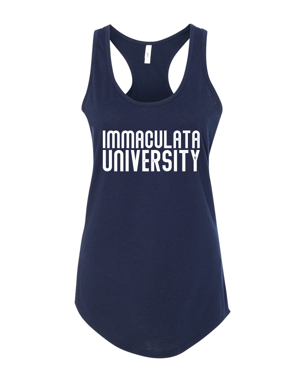 Vintage Immaculata University Ladies Racer Tank Top - Midnight Navy