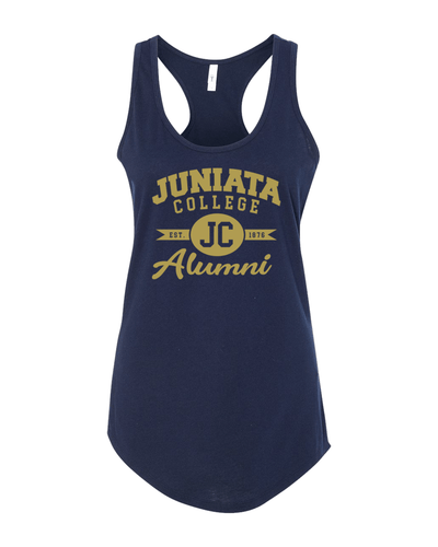 Juniata College Alumni Ladies Racer Tank Top - Midnight Navy