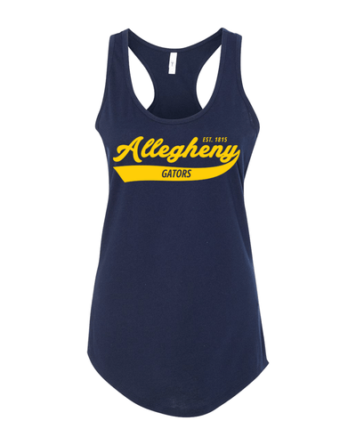 Allegheny College Gators Retro Ladies Tank Top - Midnight Navy