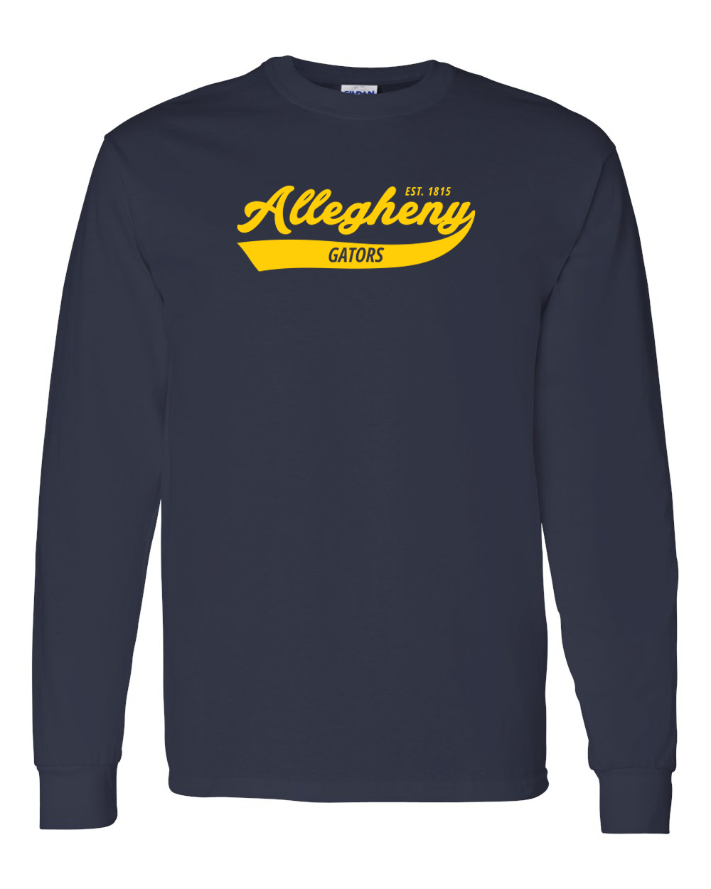 Allegheny College Gators Retro Long Sleeve Shirt - Navy