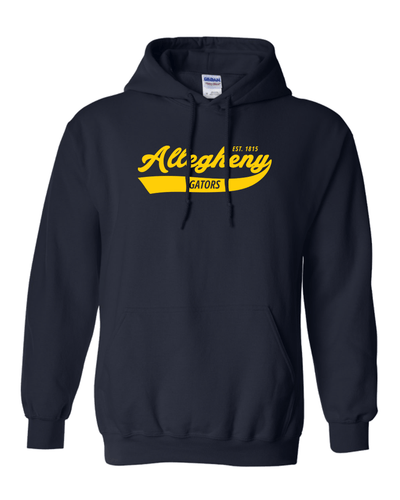 Allegheny College Gators Retro Hooded Sweatshirt - Navy