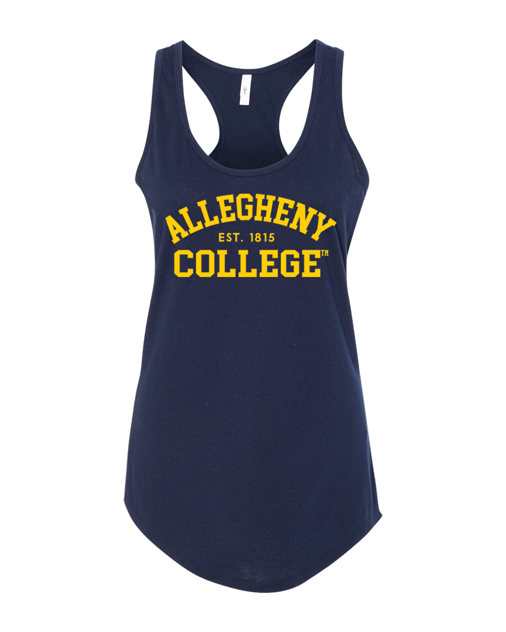 Allegheny College Block Text Ladies Tank Top - Midnight Navy