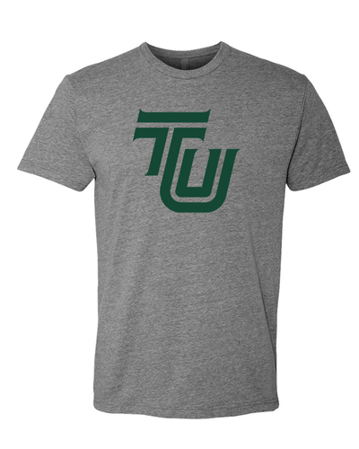 Tiffin University Dragon Green TU T-Shirt - Sport Grey