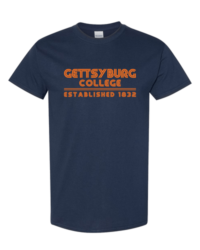 Gettysburg College Retro Text T-Shirt - Navy