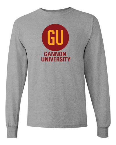 Gannon University GU Circle Long Sleeve Shirt - Sport Grey