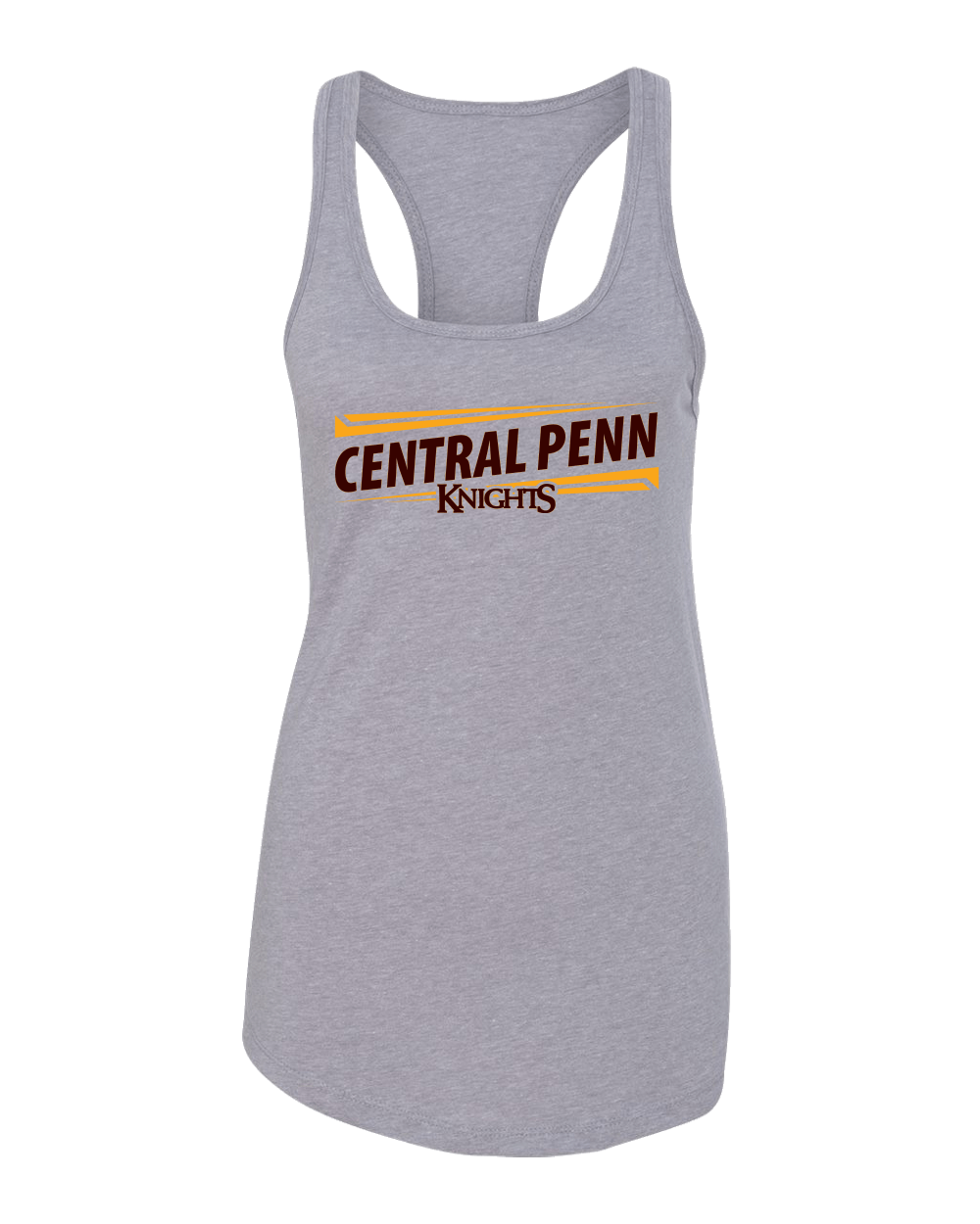 Central Penn Knights Slant Text Ladies Tank Top - Heather Grey