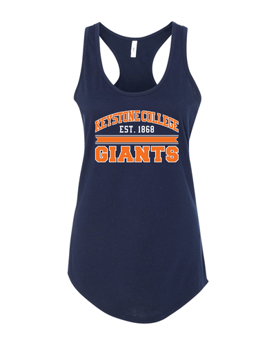 Keystone College Est 1868 Ladies Racer Tank Top - Midnight Navy