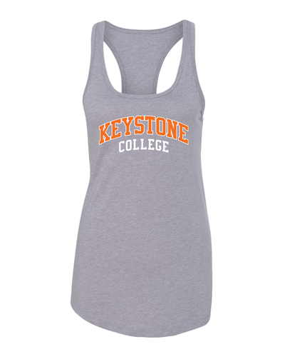 Keystone College Alumni Ladies Racer Tank Top - Heather Grey