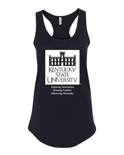 Kentucky State University Mark Ladies Racer Tank - Black