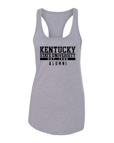 Kentucky State University Alumnit Ladies Racer Tank - Heather Grey